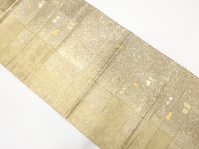 変わり格子模様織り出し　袋帯